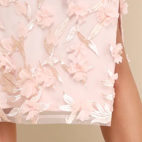 New Lulus Jacquard Elegant Pink Floral Dress Sz XXL - Picture 7 of 8